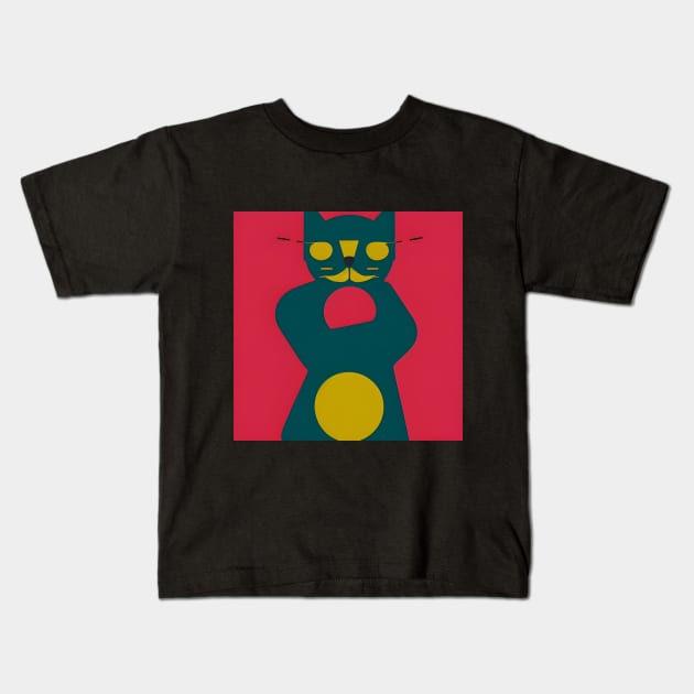 Mr. Cat Kids T-Shirt by SmartPufferFish